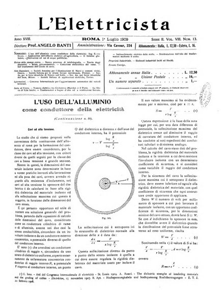 L'elettricista rivista mensile di elettrotecnica