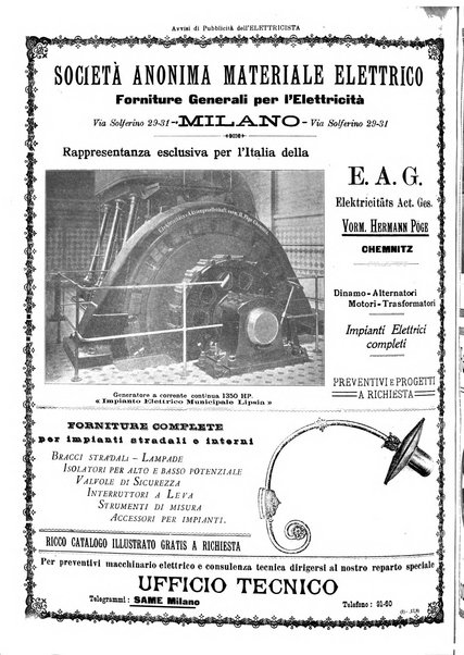 L'elettricista rivista mensile di elettrotecnica