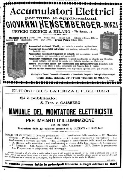 L'elettricista rivista mensile di elettrotecnica