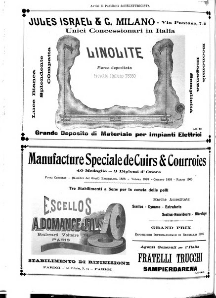 L'elettricista rivista mensile di elettrotecnica