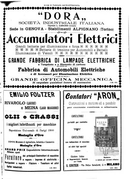 L'elettricista rivista mensile di elettrotecnica