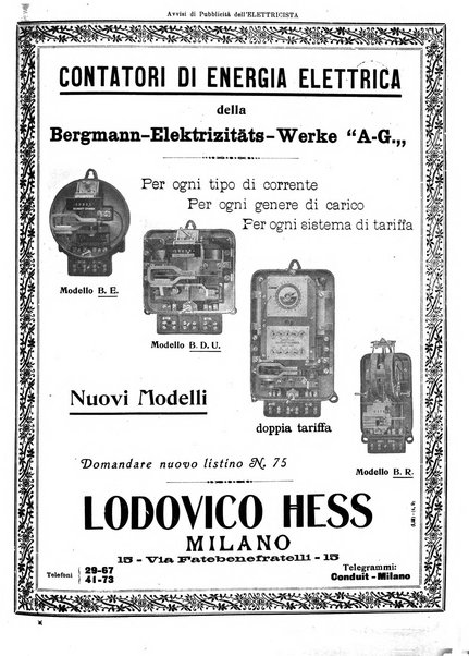 L'elettricista rivista mensile di elettrotecnica