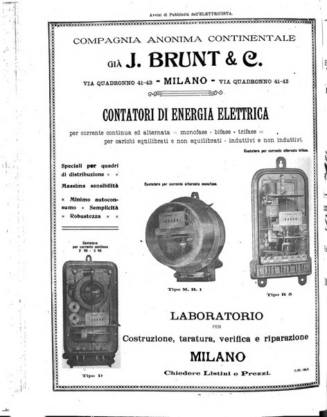 L'elettricista rivista mensile di elettrotecnica