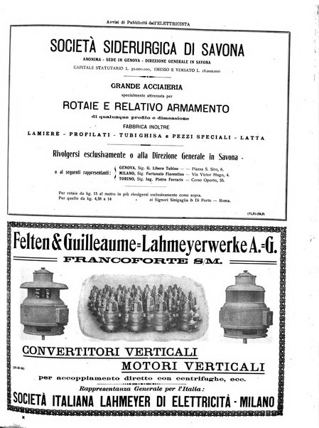 L'elettricista rivista mensile di elettrotecnica