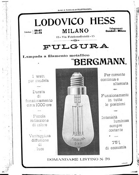 L'elettricista rivista mensile di elettrotecnica