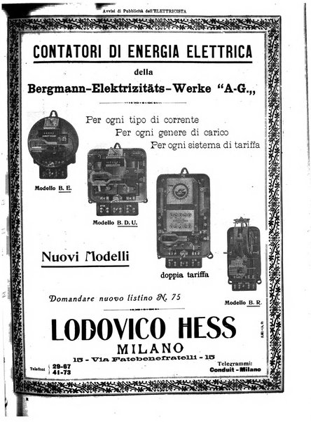 L'elettricista rivista mensile di elettrotecnica