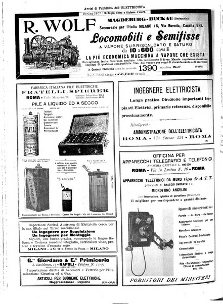 L'elettricista rivista mensile di elettrotecnica