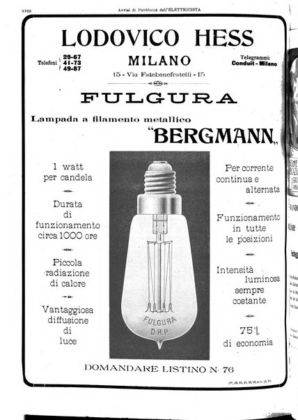 L'elettricista rivista mensile di elettrotecnica