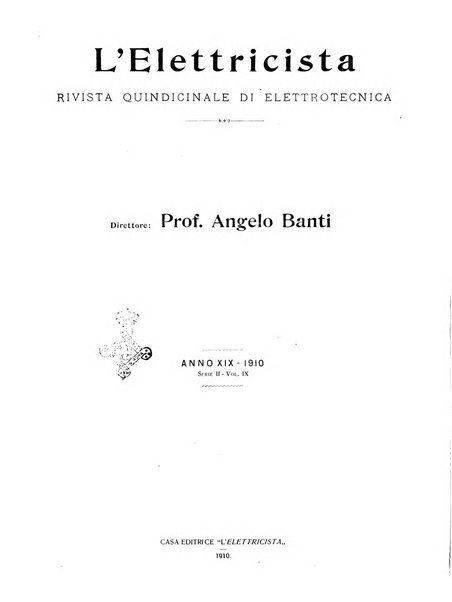 L'elettricista rivista mensile di elettrotecnica