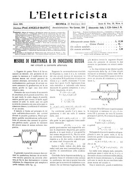 L'elettricista rivista mensile di elettrotecnica