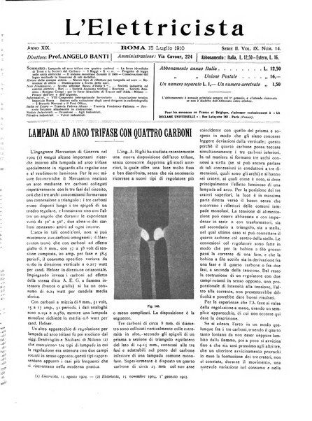 L'elettricista rivista mensile di elettrotecnica