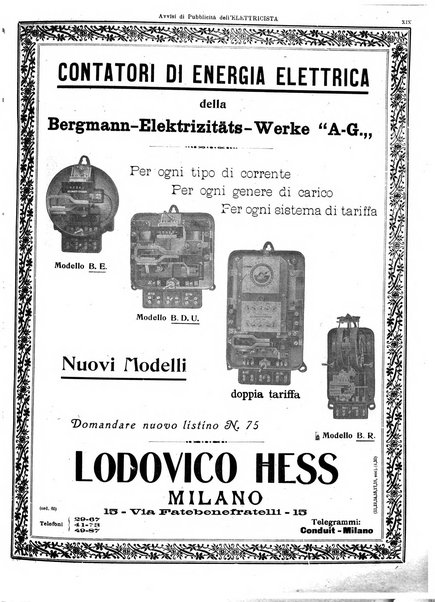 L'elettricista rivista mensile di elettrotecnica