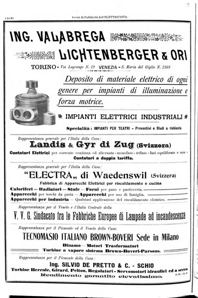 L'elettricista rivista mensile di elettrotecnica