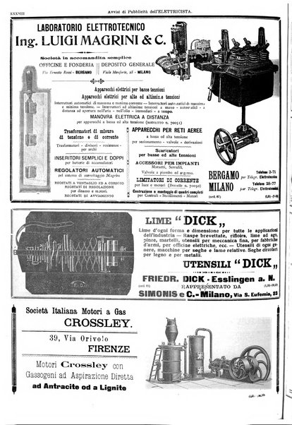 L'elettricista rivista mensile di elettrotecnica