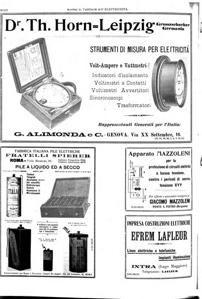 L'elettricista rivista mensile di elettrotecnica