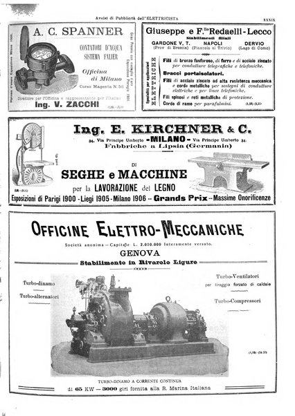 L'elettricista rivista mensile di elettrotecnica