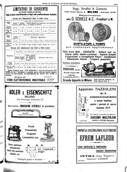 L'elettricista rivista mensile di elettrotecnica