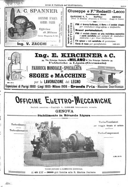 L'elettricista rivista mensile di elettrotecnica