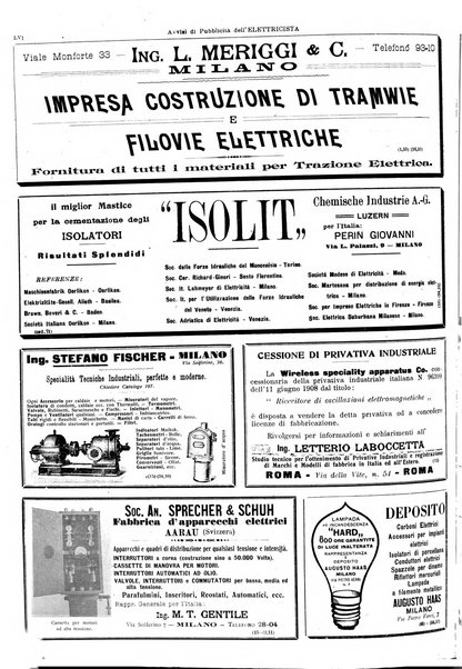 L'elettricista rivista mensile di elettrotecnica