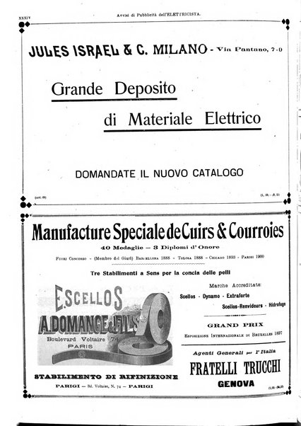 L'elettricista rivista mensile di elettrotecnica