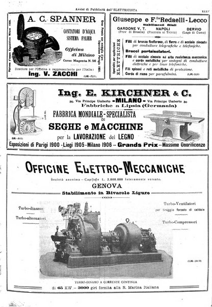 L'elettricista rivista mensile di elettrotecnica