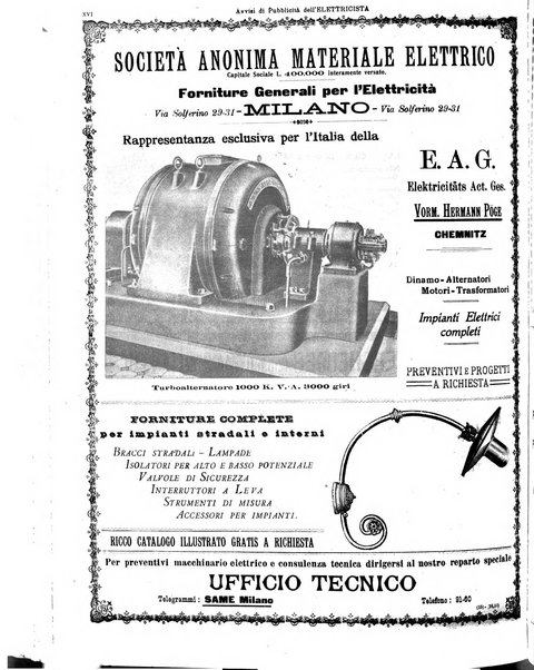 L'elettricista rivista mensile di elettrotecnica