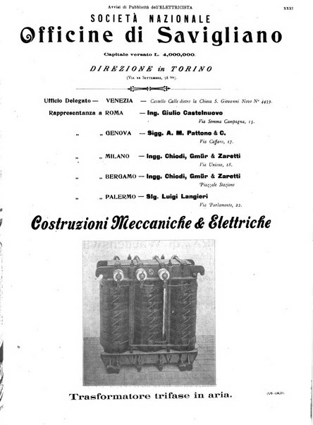 L'elettricista rivista mensile di elettrotecnica