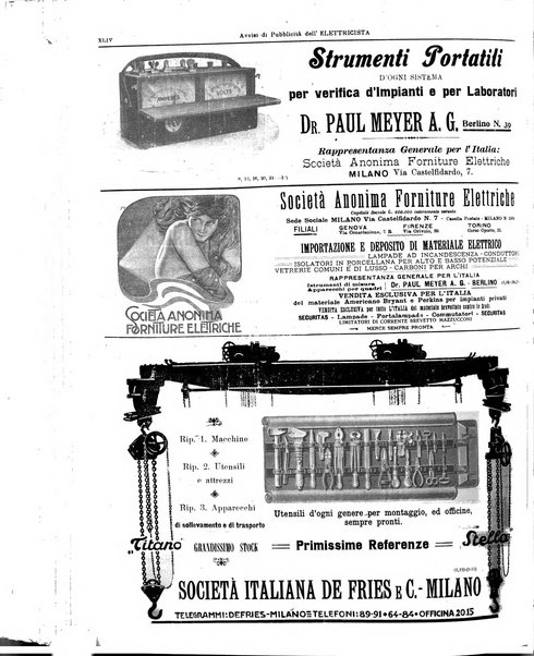 L'elettricista rivista mensile di elettrotecnica