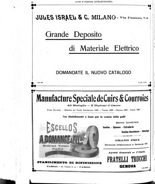 L'elettricista rivista mensile di elettrotecnica