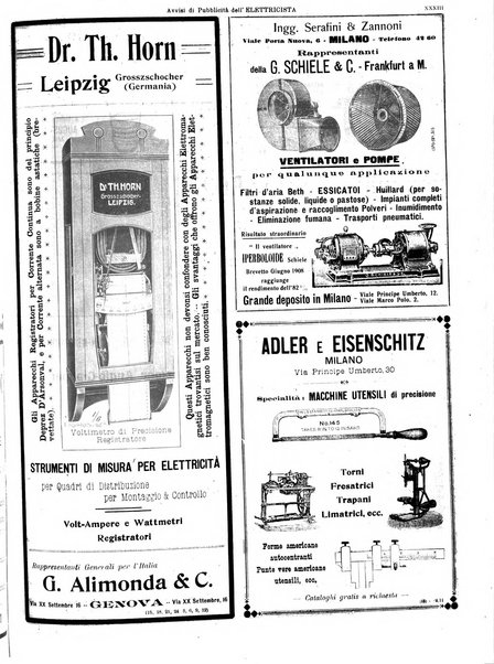 L'elettricista rivista mensile di elettrotecnica