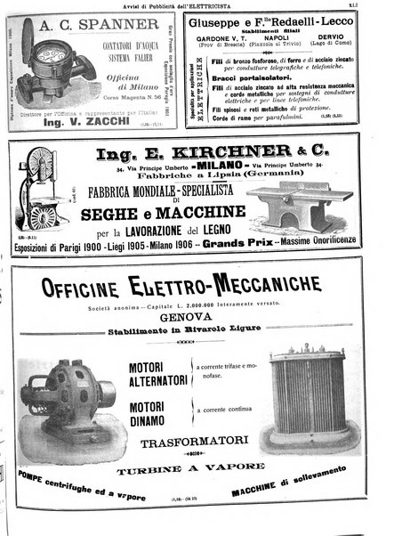 L'elettricista rivista mensile di elettrotecnica