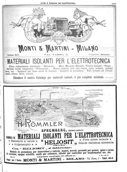 L'elettricista rivista mensile di elettrotecnica