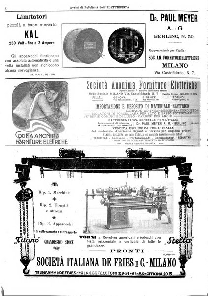 L'elettricista rivista mensile di elettrotecnica