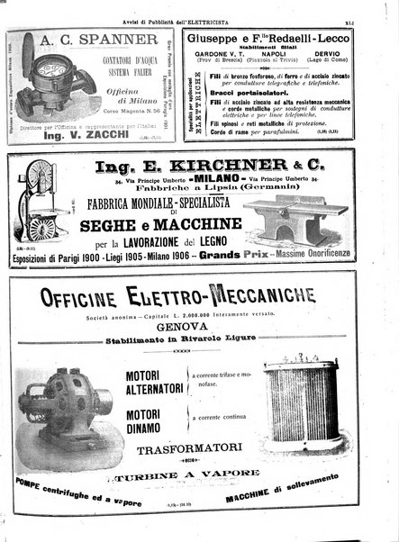 L'elettricista rivista mensile di elettrotecnica