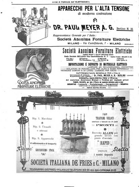 L'elettricista rivista mensile di elettrotecnica