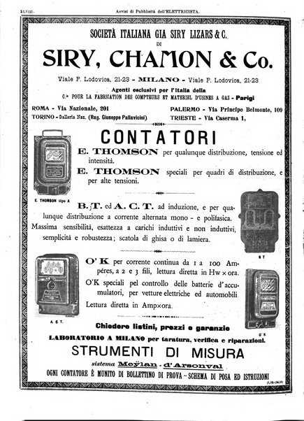 L'elettricista rivista mensile di elettrotecnica