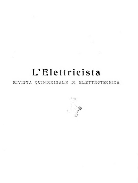 L'elettricista rivista mensile di elettrotecnica