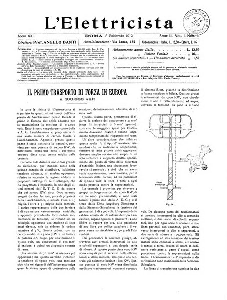 L'elettricista rivista mensile di elettrotecnica