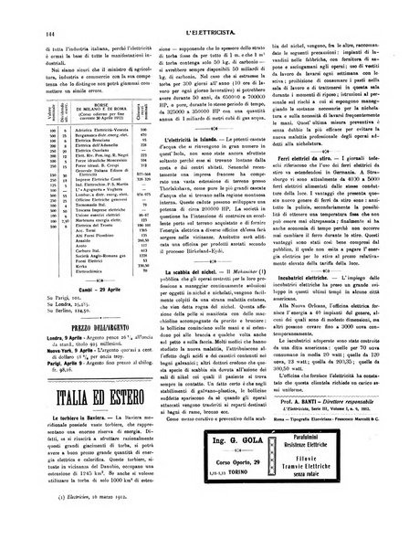 L'elettricista rivista mensile di elettrotecnica