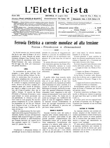 L'elettricista rivista mensile di elettrotecnica