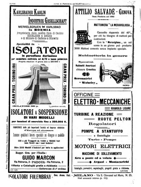 L'elettricista rivista mensile di elettrotecnica