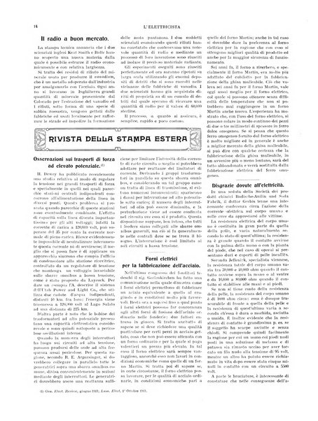 L'elettricista rivista mensile di elettrotecnica