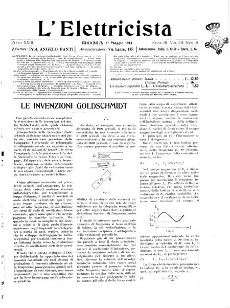 L'elettricista rivista mensile di elettrotecnica