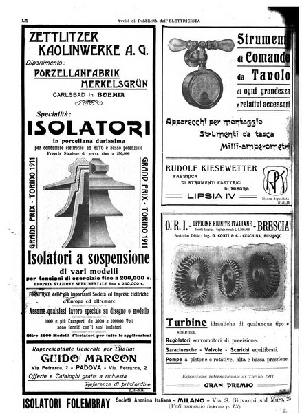 L'elettricista rivista mensile di elettrotecnica