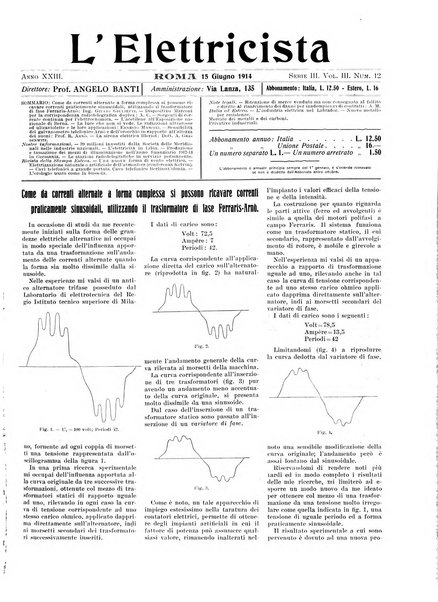 L'elettricista rivista mensile di elettrotecnica