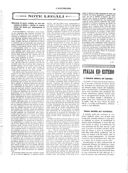 L'elettricista rivista mensile di elettrotecnica