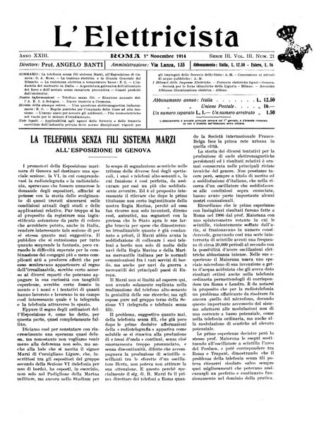 L'elettricista rivista mensile di elettrotecnica