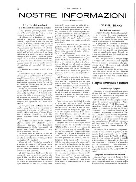 L'elettricista rivista mensile di elettrotecnica