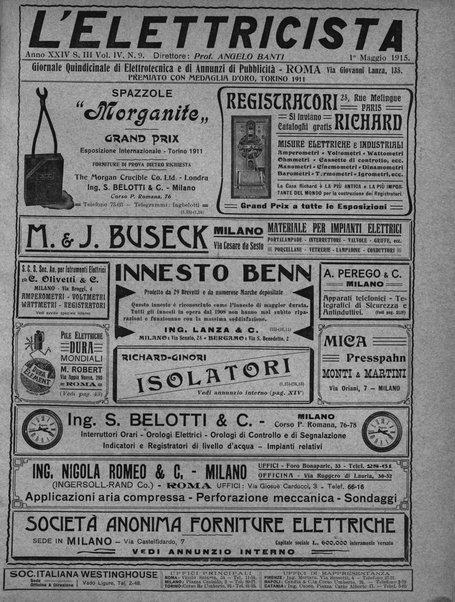 L'elettricista rivista mensile di elettrotecnica