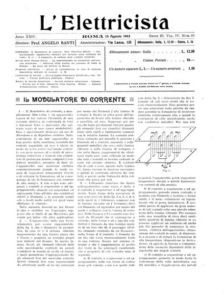 L'elettricista rivista mensile di elettrotecnica